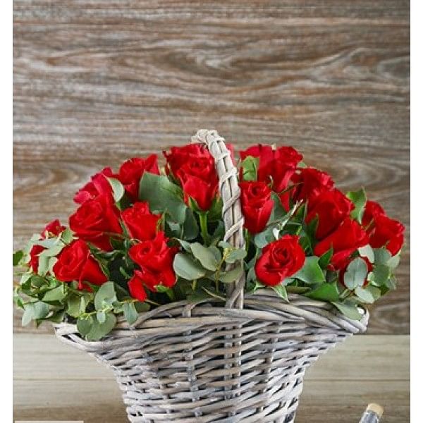 Ruby Red Rose Basket